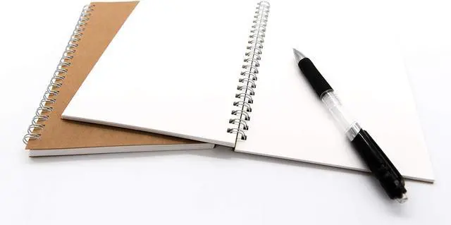 Alt view image 5 of 6 - Soft Cover Spiral Notebook Journal 2-Pack, Blank Sketch Book Pad, Wirebound Memo Notepads Diary Notebook Planner with Unlined Paper, 100 Pages/ 50 Sheets, 7.5 inch x 5.1 inch (Brown)