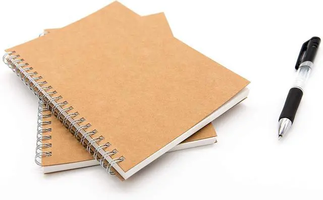 Alt view image 3 of 6 - Soft Cover Spiral Notebook Journal 2-Pack, Blank Sketch Book Pad, Wirebound Memo Notepads Diary Notebook Planner with Unlined Paper, 100 Pages/ 50 Sheets, 7.5 inch x 5.1 inch (Brown)