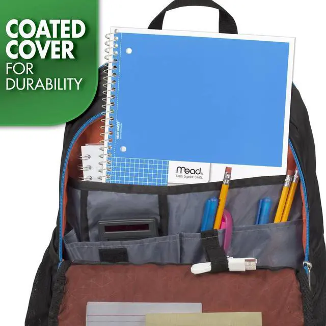 Alt view image 5 of 6 - Mead Spiral Notebook, 1 Subject, Graph Ruled Paper, 7-1/2" x 10-1/2", 100 Sheets, Green (05676AC5)