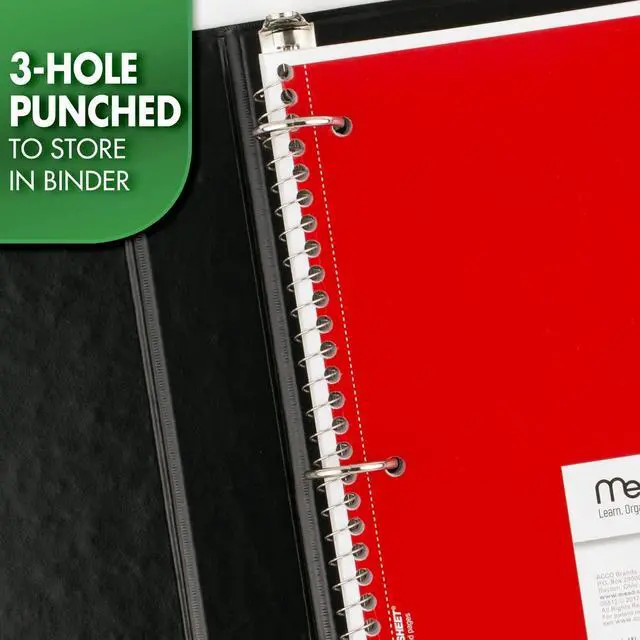 Alt view image 6 of 6 - Mead Spiral Notebook, 1 Subject, Graph Ruled Paper, 7-1/2" x 10-1/2", 100 Sheets, Green (05676AC5)