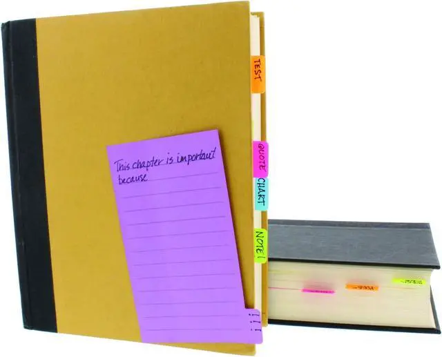 Alt view image 3 of 6 - Redi-Tag Divider Sticky Notes, Tabbed Self-Stick Lined Notepads, Adhesive Notes for School, Home and Office, 120 Ruled Notes, 4" x 6", 2 Books Per Pack, Assorted Colors (B10290)