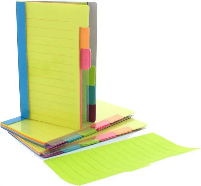 Alt view image 5 of 6 - Redi-Tag Divider Sticky Notes, Tabbed Self-Stick Lined Notepads, Adhesive Notes for School, Home and Office, 120 Ruled Notes, 4" x 6", 2 Books Per Pack, Assorted Colors (B10290)