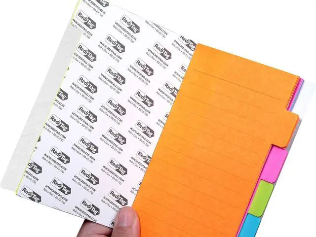 Alt view image 6 of 6 - Redi-Tag Divider Sticky Notes, Tabbed Self-Stick Lined Notepads, Adhesive Notes for School, Home and Office, 120 Ruled Notes, 4" x 6", 2 Books Per Pack, Assorted Colors (B10290)