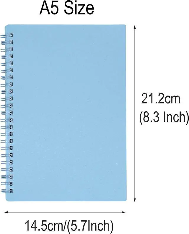 Alt view image 4 of 7 - Yansanido Spiral Notebook, 3 Pcs A5 Thick Plastic Hardcover 8mm Ruled 3 Color 80 Sheets -160 Pages Journals for Study and Notes (Light Pink,Light Green,Light Blue, A5 5.7" x 8.3"-Ruled)