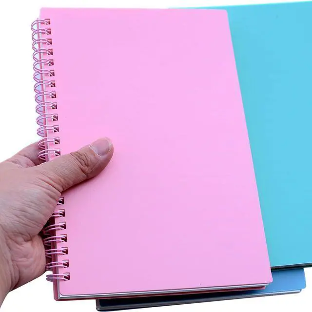 Alt view image 6 of 7 - Yansanido Spiral Notebook, 3 Pcs A5 Thick Plastic Hardcover 8mm Ruled 3 Color 80 Sheets -160 Pages Journals for Study and Notes (Light Pink,Light Green,Light Blue, A5 5.7" x 8.3"-Ruled)