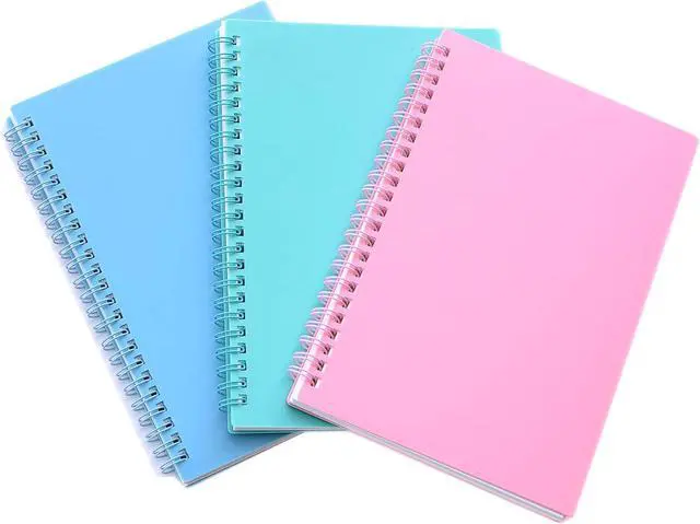 Alt view image 7 of 7 - Yansanido Spiral Notebook, 3 Pcs A5 Thick Plastic Hardcover 8mm Ruled 3 Color 80 Sheets -160 Pages Journals for Study and Notes (Light Pink,Light Green,Light Blue, A5 5.7" x 8.3"-Ruled)