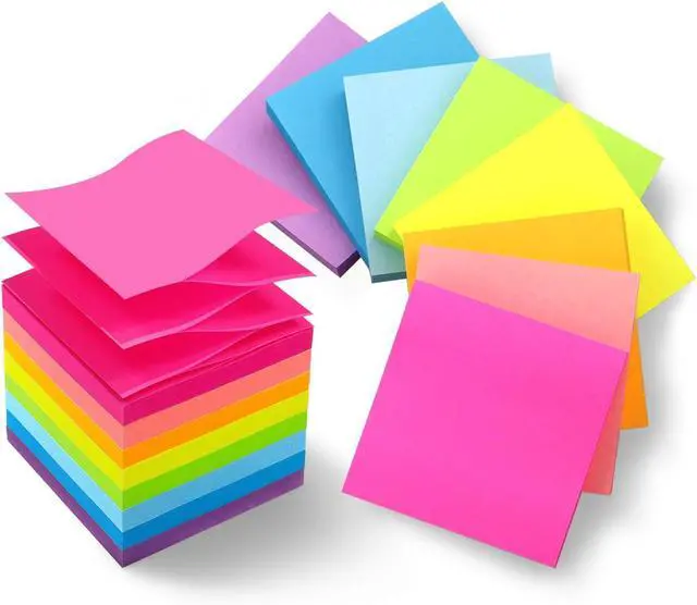 Main image of Phthdoty 8 Pads Pop Up Sticky Notes 3x3 Refills 8 Bright Colors, 640 Sheets | Pop-Up Refills with Strong Adhesion and Clean Removal, Bright Colors Perfect for Study Notes and Office Memos