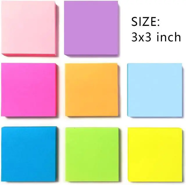 Alt view image 2 of 7 - Phthdoty 8 Pads Pop Up Sticky Notes 3x3 Refills 8 Bright Colors, 640 Sheets | Pop-Up Refills with Strong Adhesion and Clean Removal, Bright Colors Perfect for Study Notes and Office Memos