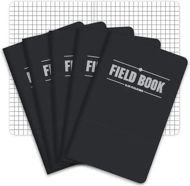 Main image of Elan Publishing Company Field Notebook/Pocket Journal - 3.5"x5.5" - Black - Graph Memo Book - Pack of 5