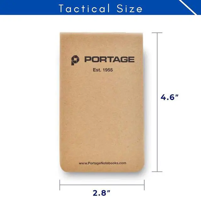Alt view image 5 of 5 - Portage Field Notebook Tactical Sized Pocket Notepad - Top Bound Notebook with Lined Paper Lies Flat in Pocket - 2.8" x 4.6" - 64 Pages (3 Pack) (6 Pack, Tactical)