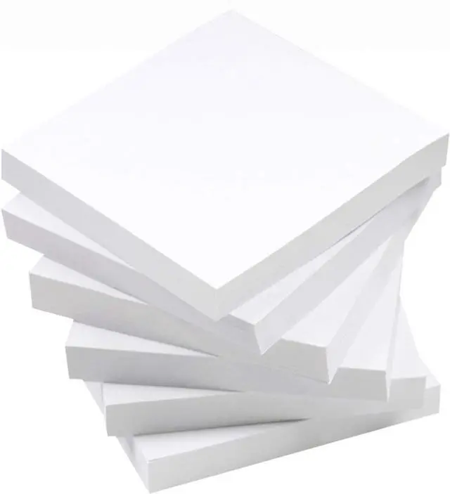 Alt view image 2 of 4 - White Sticky Notes, 6 Pads, 3 X 3 Inch, 100 Sheets/Pad, Self-Stick Notes Pads, Easy Post Notes for Office, School, Home (White)