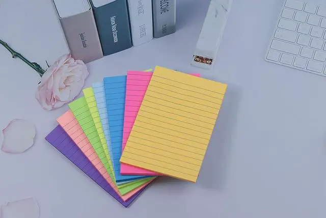 Alt view image 4 of 7 - (8 Pads) Lined Sticky Notes 4x6 in, 8 Bright Colors, Self-Stick Note Pads | Large Notepads with Lines, Super Sticky, 40 Sheets/Pad, Easy to Post for Office, Home & School