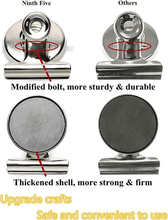 Alt view image 2 of 7 - Ninth Five Strong Magnetic Clips, Heavy Duty Fridge Magnets Clips