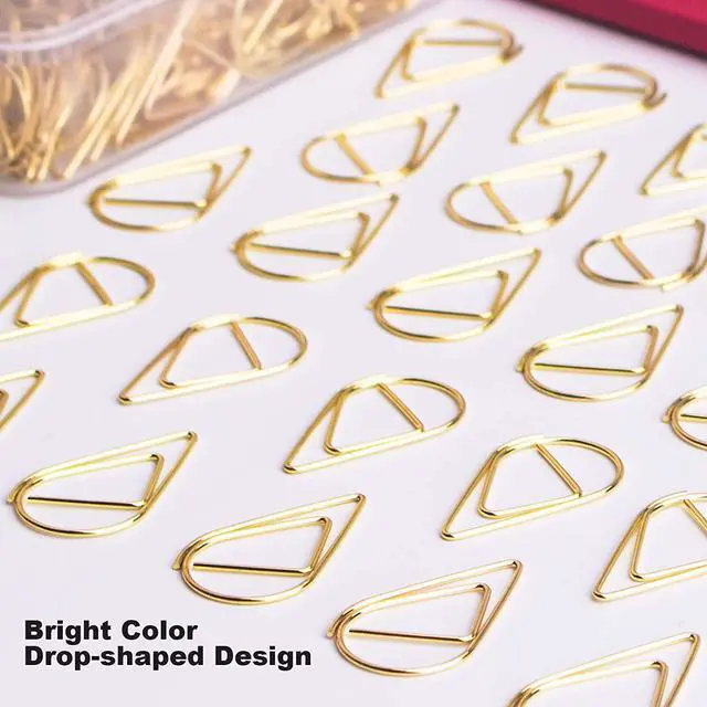 Alt view image 2 of 6 - VENCINK 300 Pcs Gold Paper Clips Teardrop Cute Paperclips