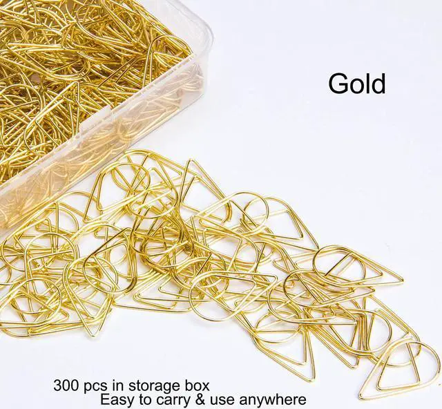 Alt view image 3 of 6 - VENCINK 300 Pcs Gold Paper Clips Teardrop Cute Paperclips
