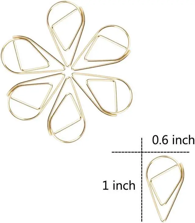 Alt view image 5 of 6 - VENCINK 300 Pcs Gold Paper Clips Teardrop Cute Paperclips