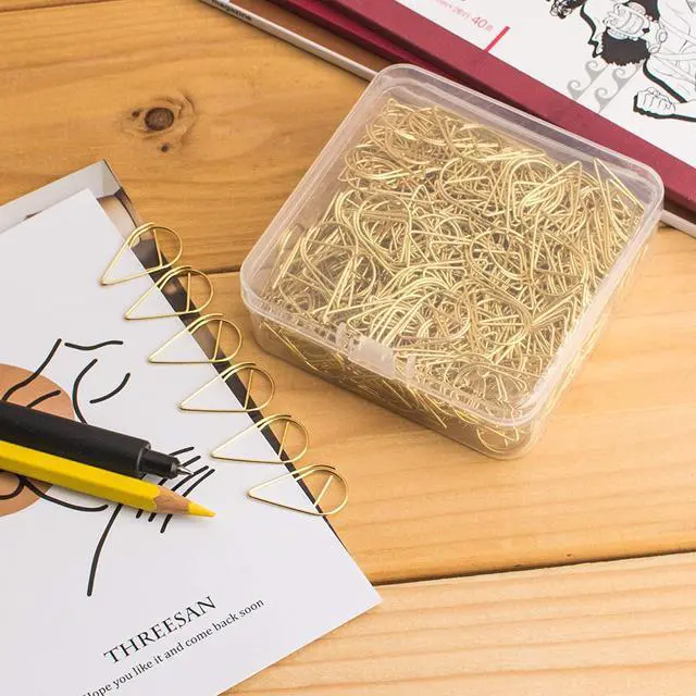 Alt view image 6 of 6 - VENCINK 300 Pcs Gold Paper Clips Teardrop Cute Paperclips