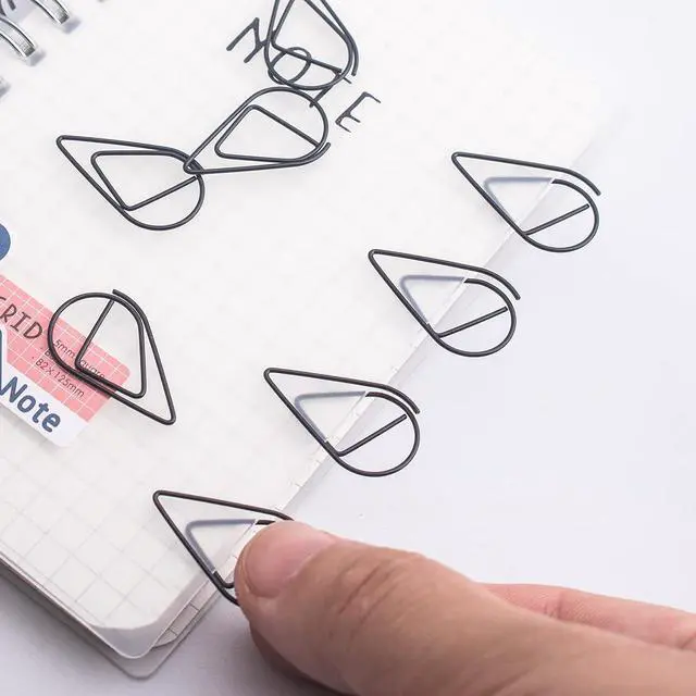 Alt view image 4 of 6 - VENCINK Black Cute Drop-Shaped Paper Clips, 1 inch, 300 Pieces | Drop-Shaped, Stainless Steel, For Office School Home Desk Organizers, Wedding, Bookmarks & Planners