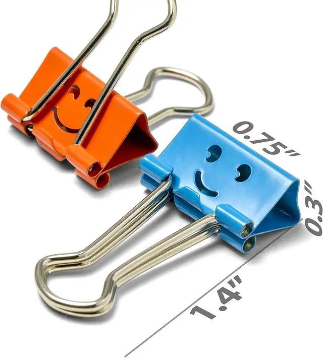 Alt view image 2 of 7 - Officemate Happy Smiling Face Binder Clips, Small Size, 42 in Pack, Comes in Assorted Colors (31090)