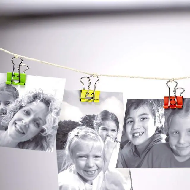 Alt view image 7 of 7 - Officemate Happy Smiling Face Binder Clips, Small Size, 42 in Pack, Comes in Assorted Colors (31090)