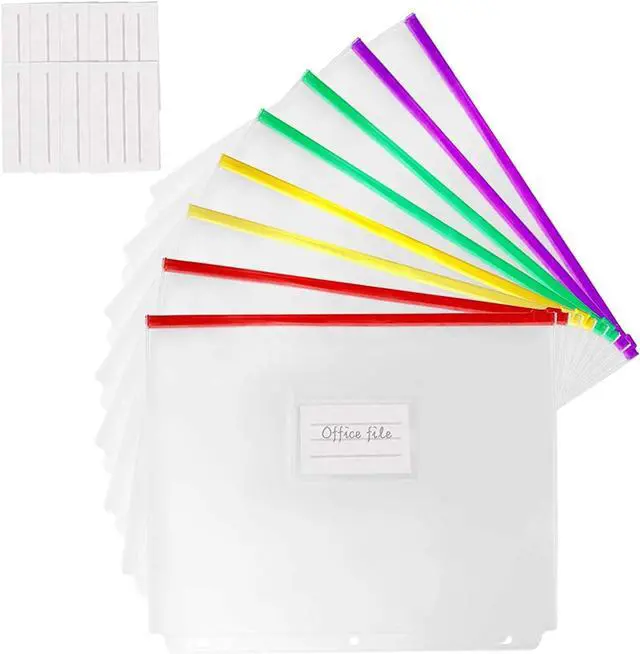 Main image of YoeeJob 8 Pack Zipper Binder Pockets for 3 Ring Binders, Assorted Color