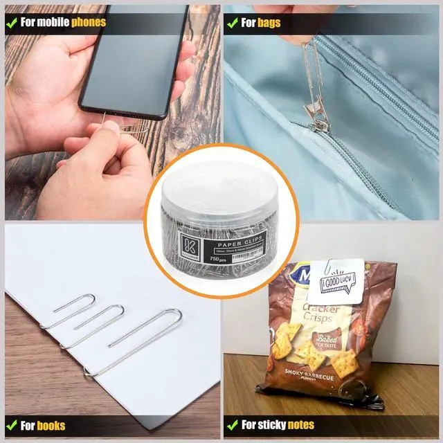 Alt view image 6 of 7 - Kempshott 750 Paper Clips Assorted Sizes Small, Medium and Large Paper Clips for Paperwork Ideal for Home, School and Office Use (Assorted, Silver)