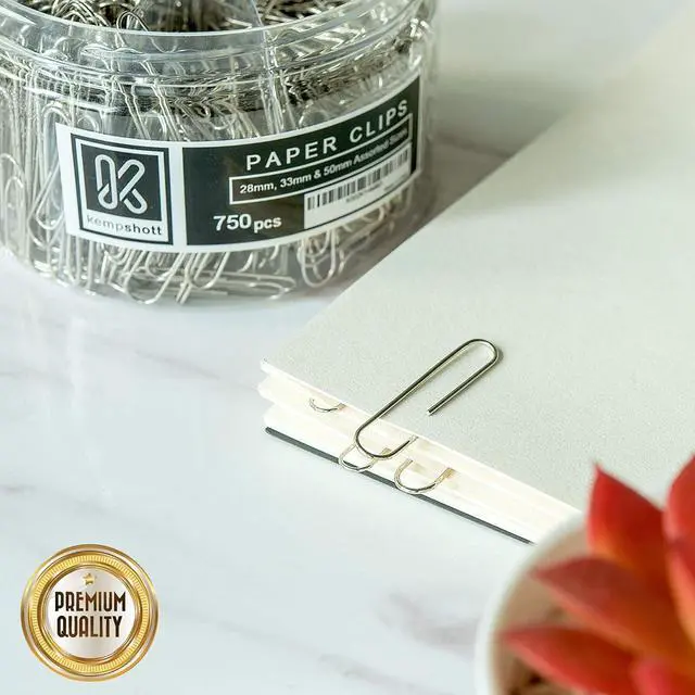 Alt view image 5 of 7 - Kempshott 750 Paper Clips Assorted Sizes Small, Medium and Large Paper Clips for Paperwork Ideal for Home, School and Office Use (Assorted, Silver)