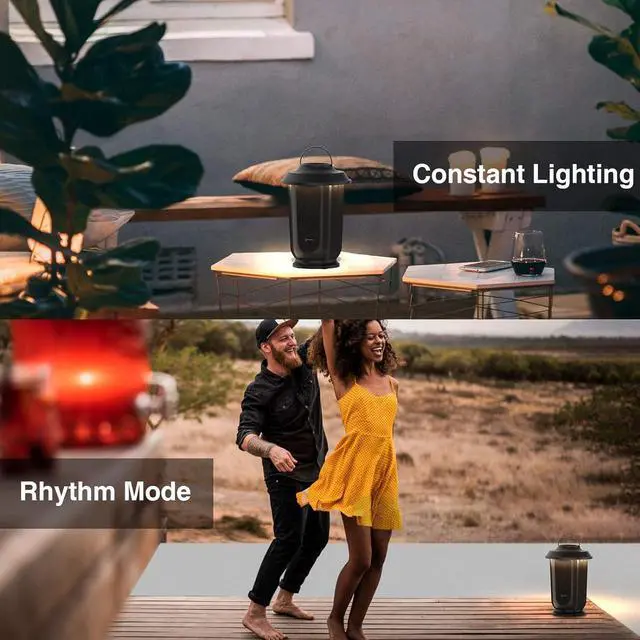 Alt view image 6 of 7 - Onforu Outdoor Bluetooth Speaker with LED Lights, 2 Pack Wireless Loud Stereo Sound Lantern Speakers, True Wireless Stereo Pairing Patio Speakers, Bluetooth 5.0, Christmas Party Speakers for Garden