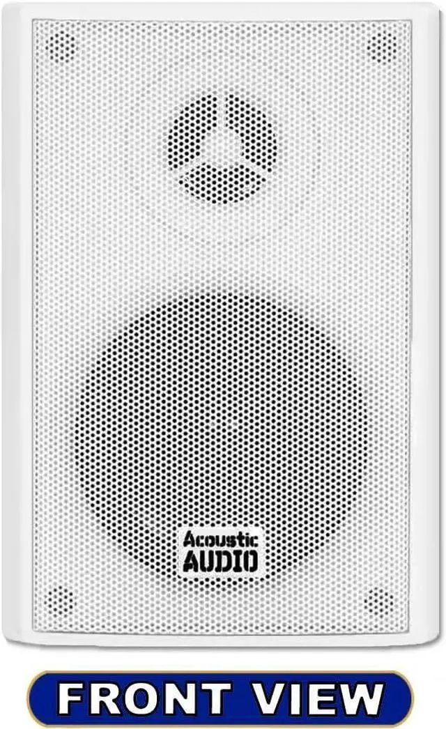 Alt view image 6 of 7 - Acoustic Audio by Goldwood AA351W 2 Way High Performance Indoor Outdoor 500W Speakers with Powerful Bass (1 Pair, White)