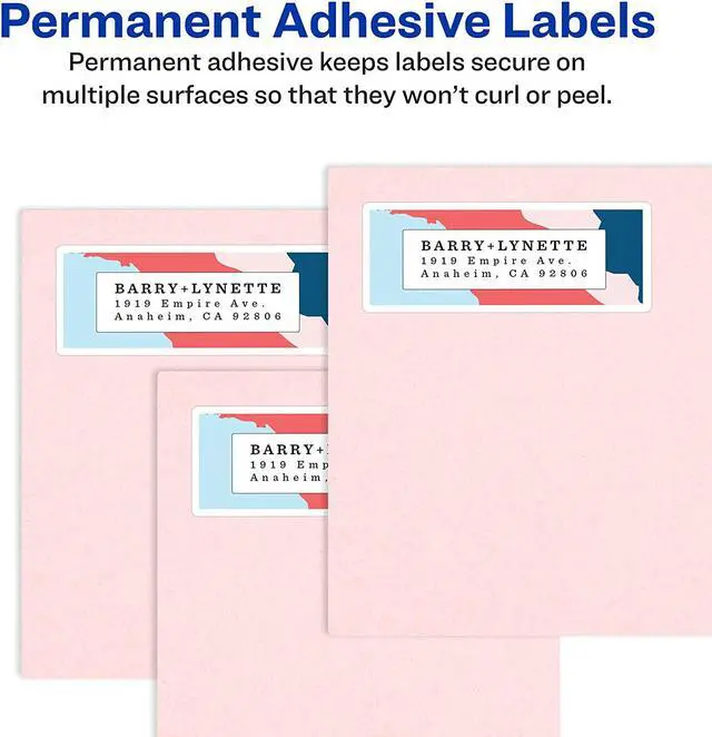Alt view image 6 of 7 - Avery Print-to-the-Edge Printable Shipping Labels, 3.75" x 7.75", Matte White, Sure Feed Technology, Laser & Inkjet Printer Compatible, 100 Blank Labels per Pack (5 Packs of 6878)