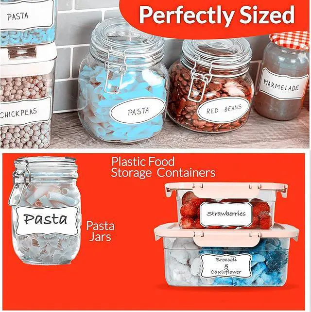 Alt view image 2 of 5 - Hybsk Removable Freezer Food Labels for Jars Easy Peel Off - Frozen Food Storage Labels that Leave No Sticky Residue After Use (Type 2)