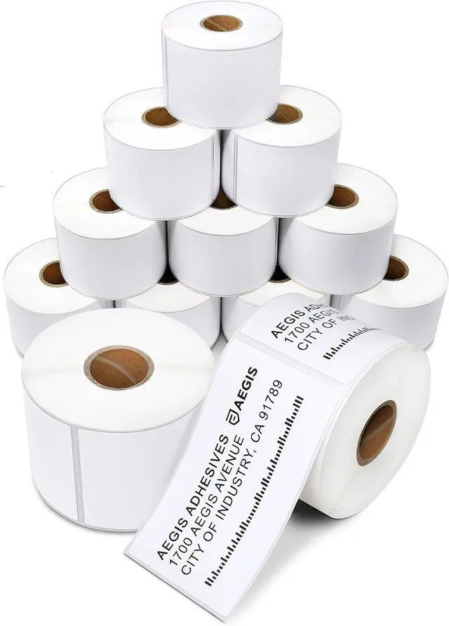 Main image of Aegis Adhesives - 2.25" X 4" Direct Thermal Labels (4200 Count, 12 Rolls) - Shipping and Return Address Postage Labels for Small Packages - Compatible with Zebra and Rollo Printers