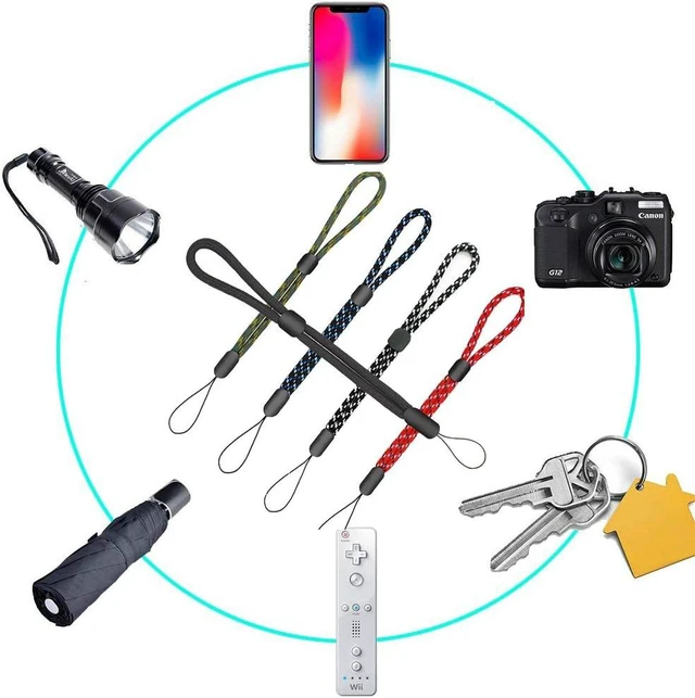 Alt view image 7 of 7 - 5Pack Multicolor Wrist Lanyards Button Adjustable Length Lanyard