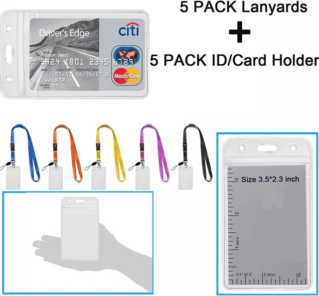 Alt view image 4 of 7 - 5Pack Neck Lanyards Detachable Buckle with Clear Vertical Badge Holders