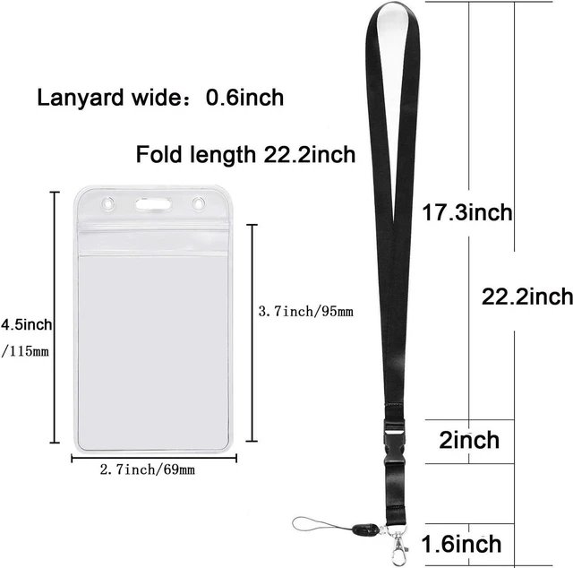 Alt view image 3 of 7 - 5Pack Neck Lanyards Detachable Buckle with Clear Vertical Badge Holders