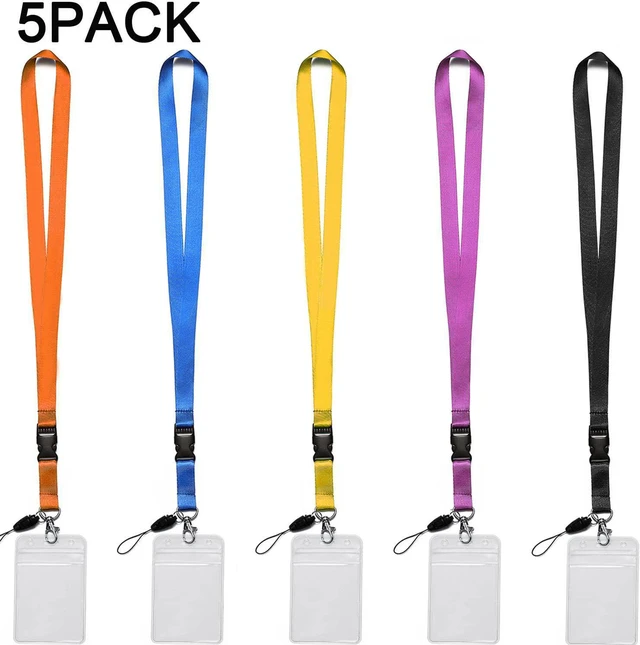Alt view image 2 of 7 - 5Pack Neck Lanyards Detachable Buckle with Clear Vertical Badge Holders