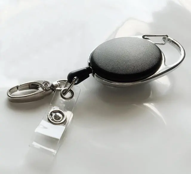 Alt view image 3 of 7 - Retractable Badge Reel with Claw Clasp and Clip for Id Card Holders (2Pack)
