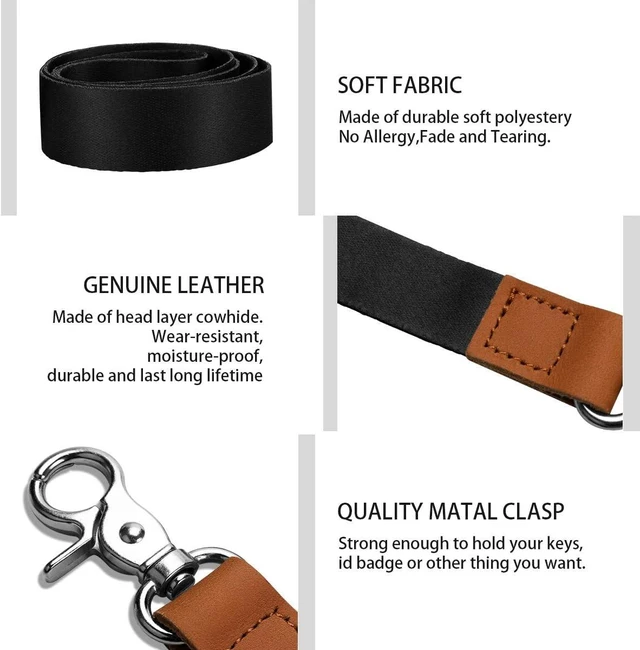 Alt view image 3 of 7 - Lanyard Black Long Lanyard for Keys ID Badges Cards Car Keys Wallet