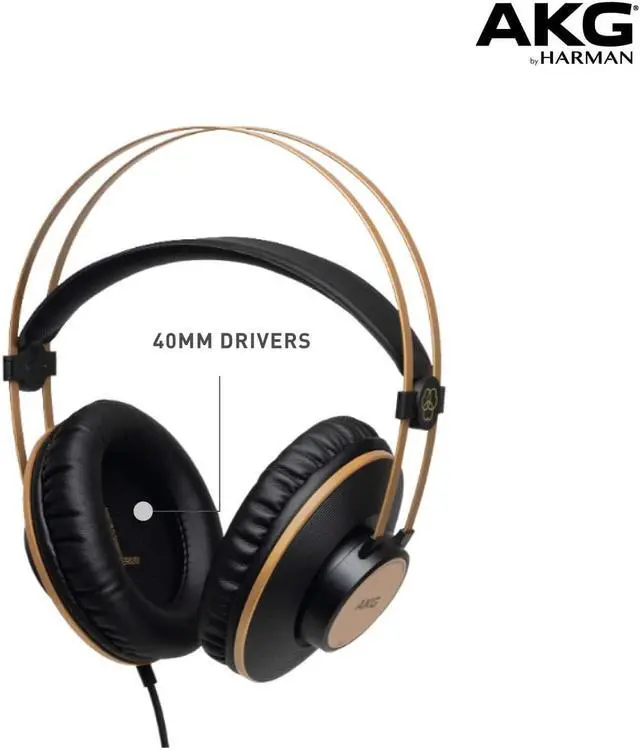 Alt view image 2 of 6 - AKG Pro Audio K92 Over-Ear, Closed-Back, Studio Headphones, Matte Black and Gold
