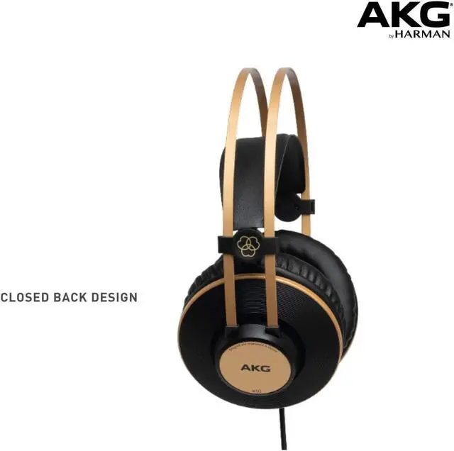Alt view image 3 of 6 - AKG Pro Audio K92 Over-Ear, Closed-Back, Studio Headphones, Matte Black and Gold