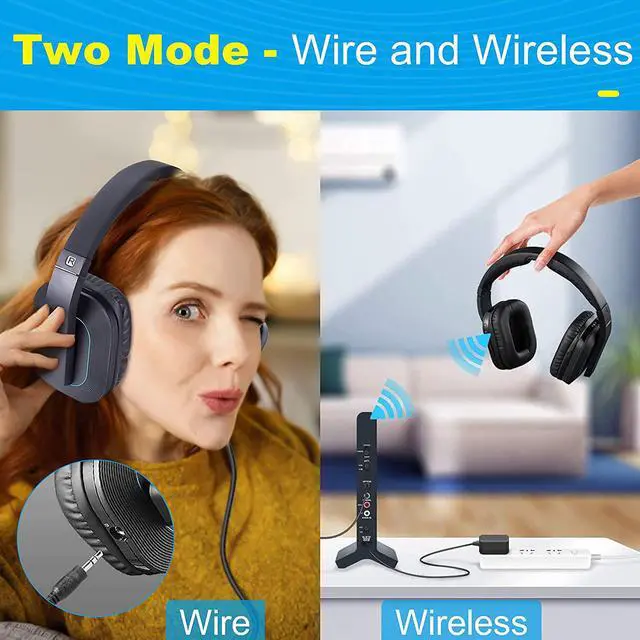 Alt view image 2 of 7 - ANSTEN D1 Wireless TV Headphones and Replacement Kit