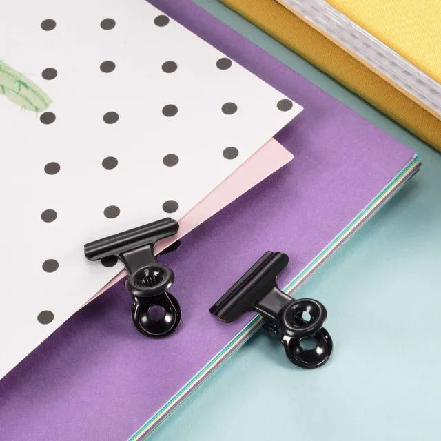 Alt view image 4 of 7 - 40 Pack Metal Clips 0.87 Inch Small Bull Binder Paper Clips for Picture Photo Crafts Food Bags Home Office Supplies(Black)