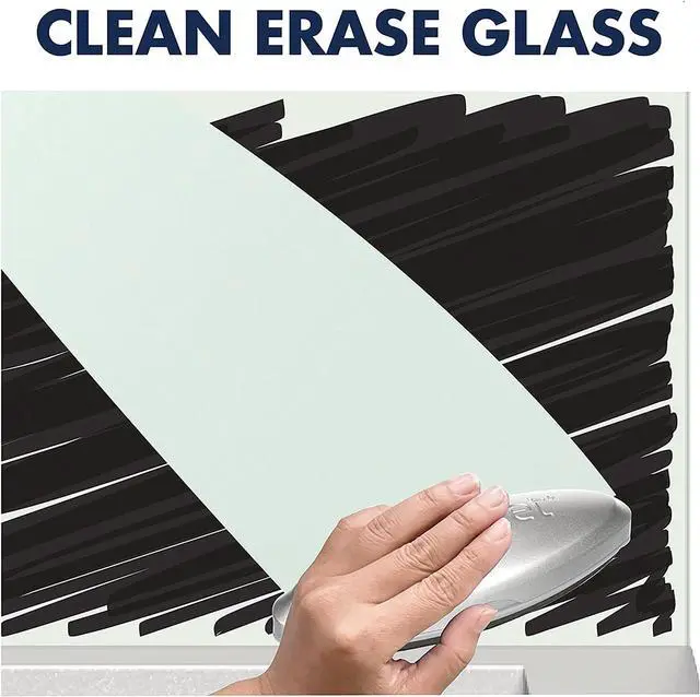 Alt view image 4 of 7 - Glass Whiteboard Desktop Panel, Magnetic, 17" x 23", Dry Erase Surface, Includes Accessory Trays, 1 Marker and 2 High-Power Magnets, White (GDP1723W)