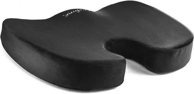 Alt view image 2 of 5 - Memory Foam Seat Cushion,Non-Slip Orthopedic Memory Foam Coccyx Cushion Designed for Sciatica & Back,Hip and Tailbone Pain Relief,Fits Office Chair,Wheelchair,Car Seat Cushion.Black-2 Pack
