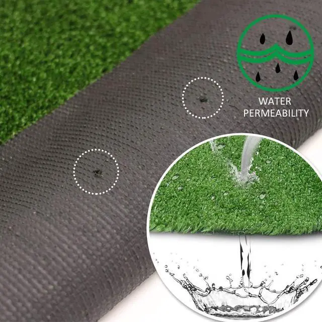 Alt view image 3 of 6 - Petgrow 4 FT X 13 FT Synthetic Artificial Grass Turf for Garden Backyard Patio Balcony, Drainage Holes & Rubber Backing,Indoor Outdoor Faux Grass Astro Rug,DIY Decorations for Fence Backdrop