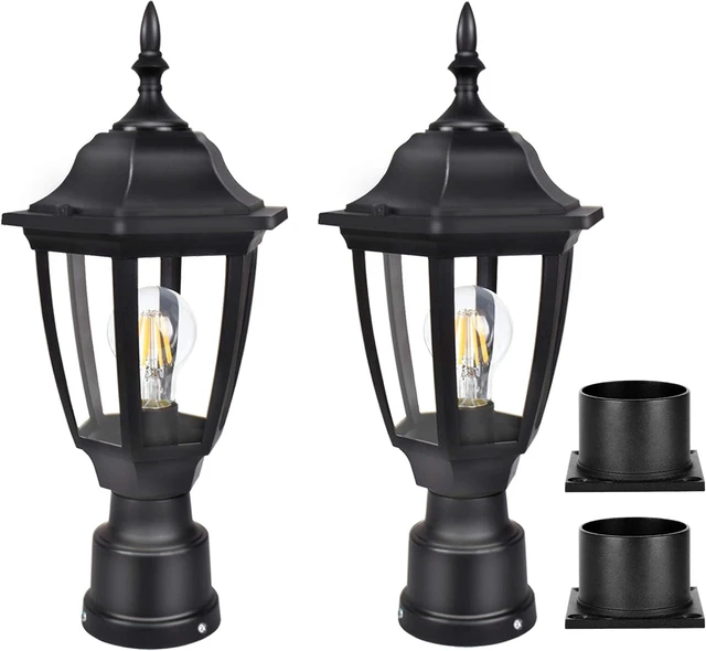 Main image of Black Exterior Lamp Post Light Fixture Outdoor Post Lights, 2 Pack