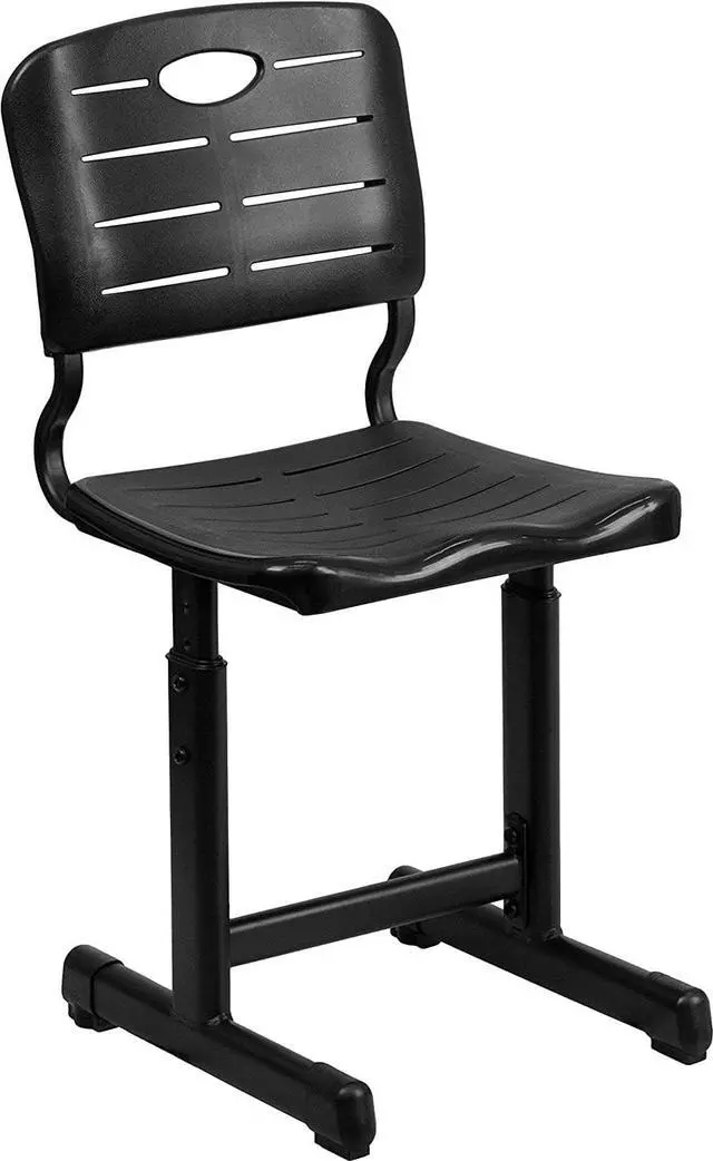 Main image of Flash Furniture Adjustable Height Black Student Chair with Black Pedestal Frame