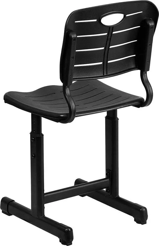 Alt view image 4 of 7 - Flash Furniture Adjustable Height Black Student Chair with Black Pedestal Frame