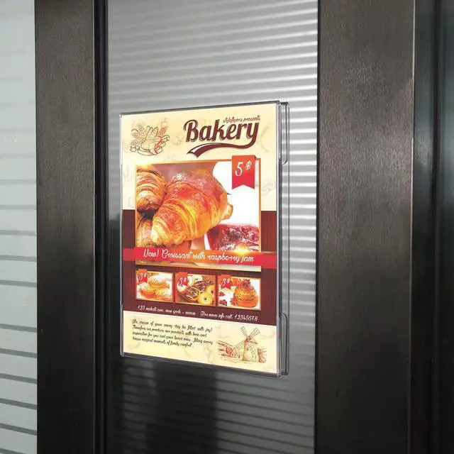 Alt view image 6 of 7 - 6 Pack Acrylic Sign Holder 11 x 17 inches Wall Mount Sign Holders Clear Acrylic Frame with Double Sided Tape Clear Poster Frames Plastic Sign Holder for Office, Home, Restaurant, Vertical