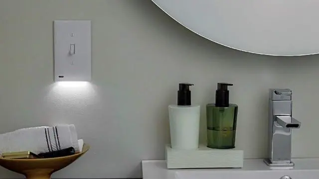 Alt view image 4 of 7 - 2 Pack -  SwitchLight - LED Night Light - For Single-Pole Light Switches - Switch Plate With LED Night Lights - Adjust Brightness - Auto On/Off Sensor - (Toggle, White)